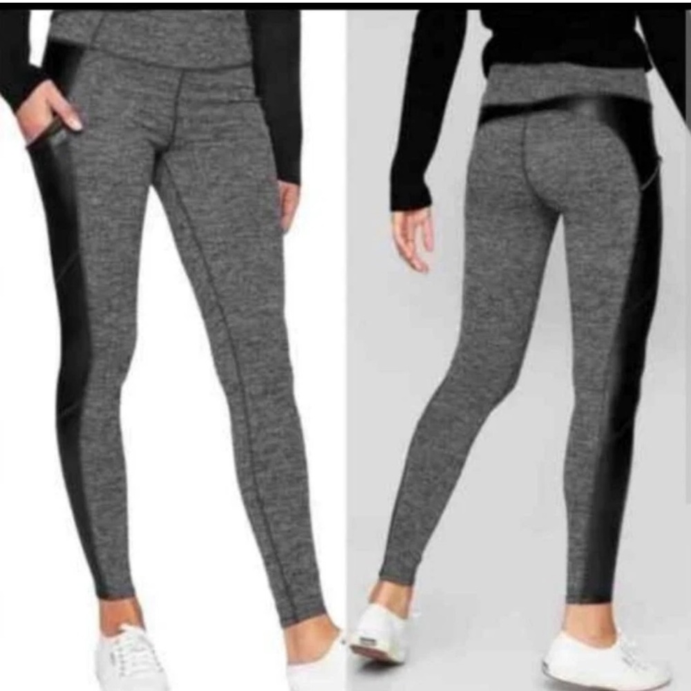 Athleta Metro Drifter High Rise Legging Women's L Herringbone Gray